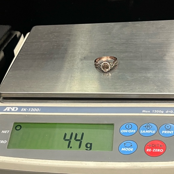 LeVian 14K Strawberry Rose Gold Smoky Quartz and Chocolate Vanilla Diamonds Ring - Picture 5 of 9